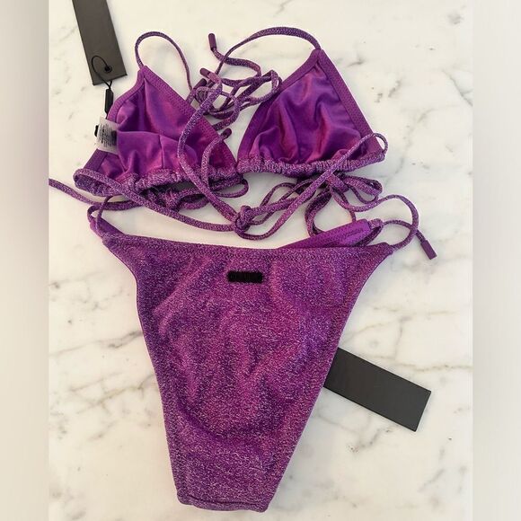 TRIANGL VINCA - VIOLET SPARKLE WITH BAG NWT 💜 - Picture 9 of 9